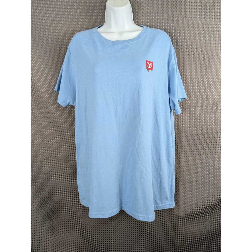 Walgreens Employee Graphic T-Shirt Light Blue Short Sleeve 2XL Pharmacy Uniform